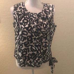 Talbots Sleeveless blouse with side bottom tie